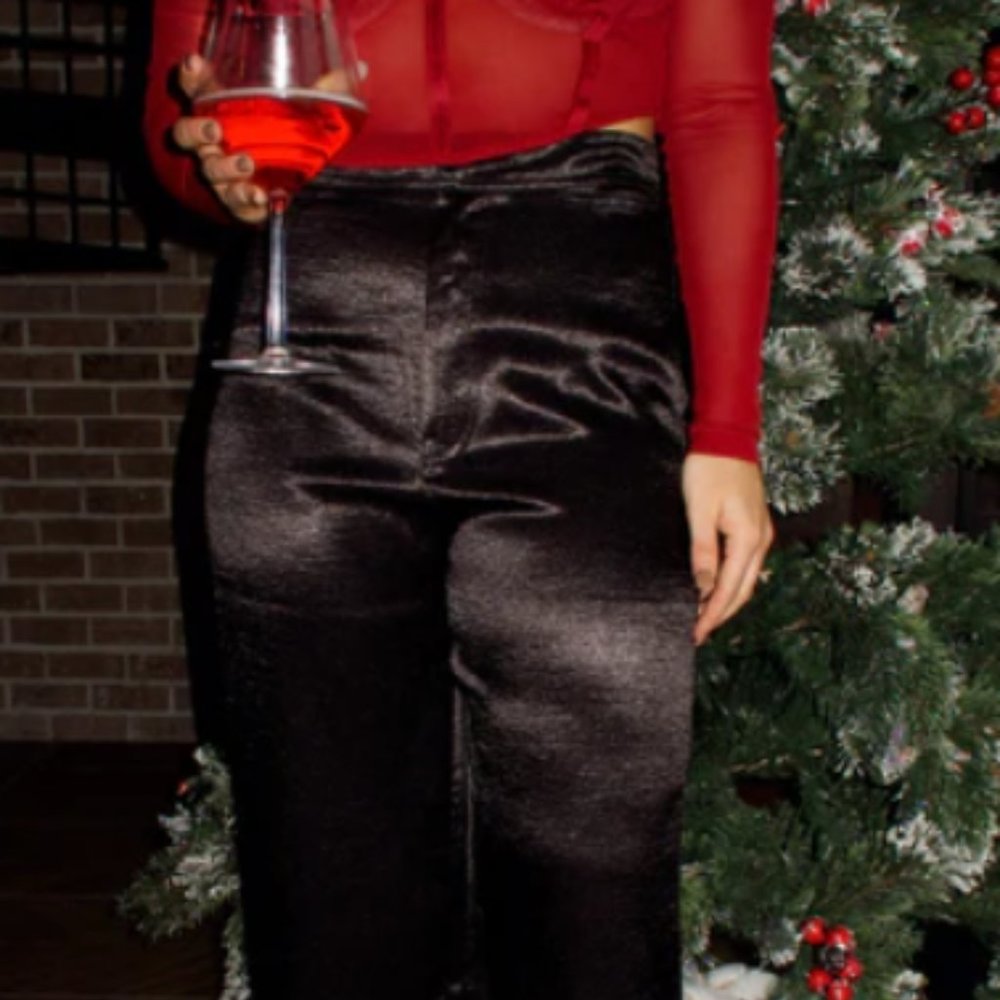 NWT Feeling Festive Satin Pants